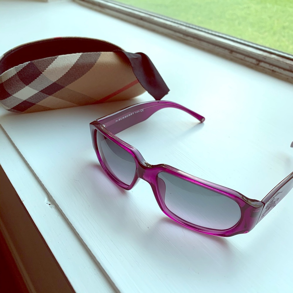 Burberry Purple Rectangular Sunglasses - image 1